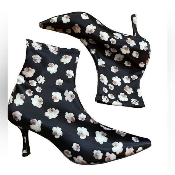 Senso Satin Ankle Boots Popcorn Print 7 - Picture 4 of 7